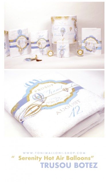 Trusou botez cu baloane de aer cald bleu gold, Jurnal de calatorie 1